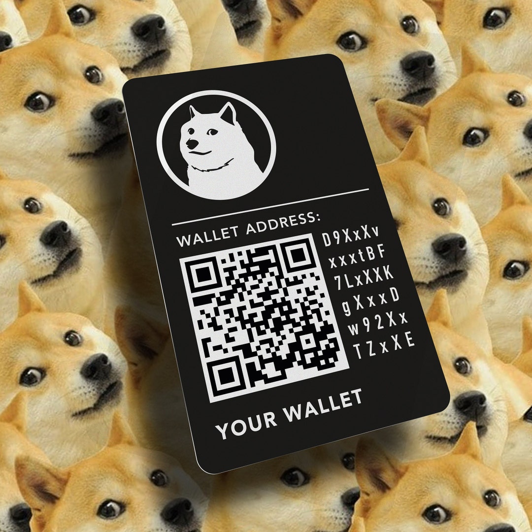 Cartão de carteira de metal criptográfico personalizado Dogecoin, gravado a  laser, código QR - Etsy Portugal