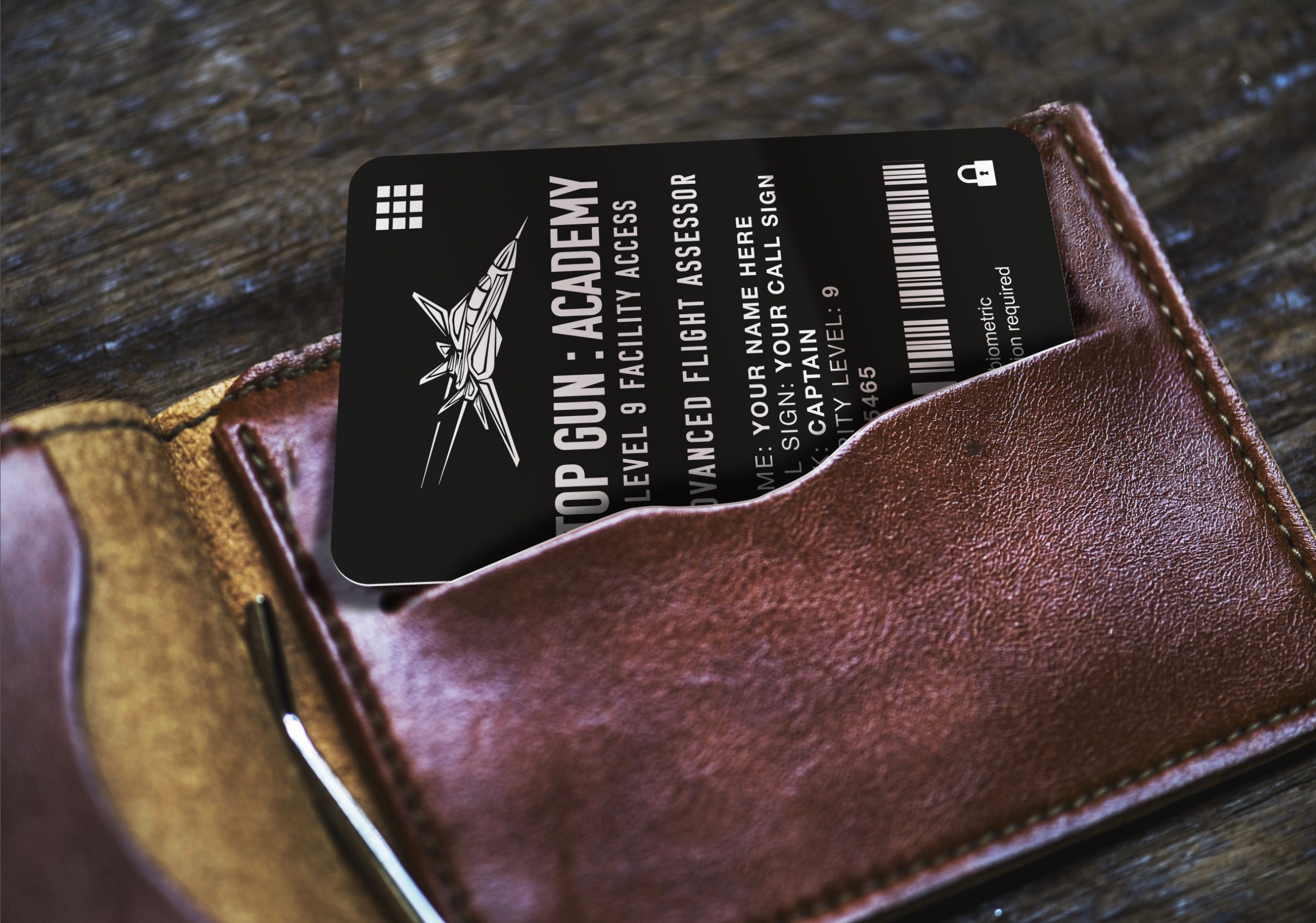 TOP GUN - ID Card 2022 - Personalised Aluminium Laser