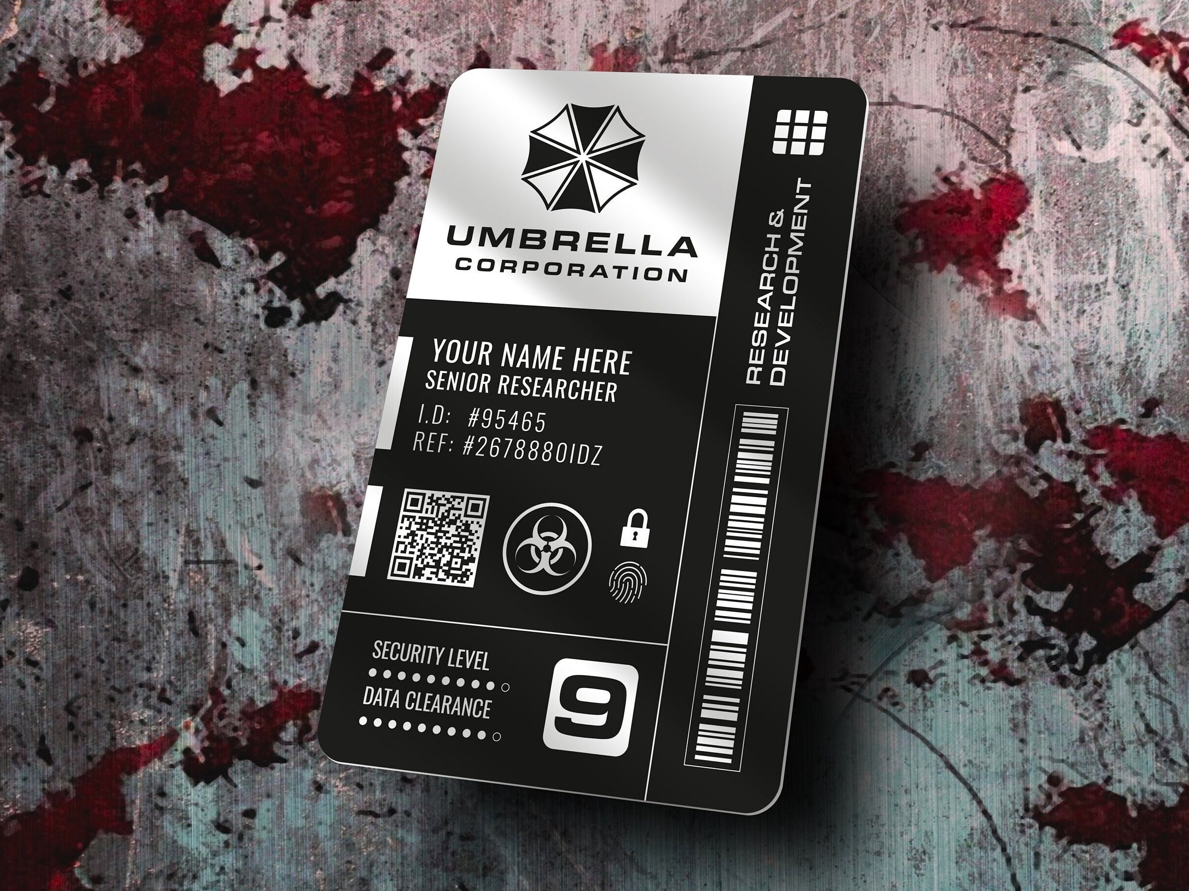 Personalised Umbrella Corporation Access ID Card Resident Evil