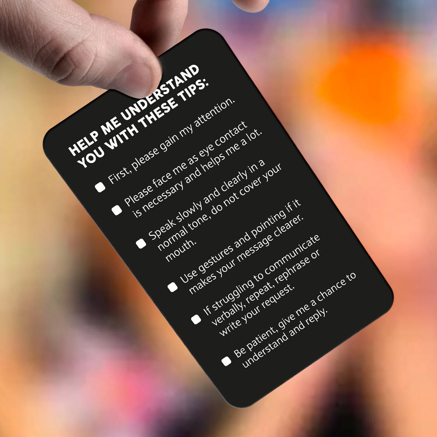 Personalized Deaf/hard of Hearing Awareness Card: Custom Communication Aid  - Etsy Norway