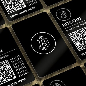 BITCOIN Wallet Card Personalised Name, Address QR A top quality, thick aluminium laser engraved card. Accept crypto payments easily. image 2