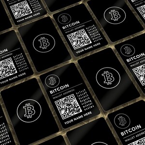 BITCOIN Wallet Card Personalised Name, Address QR A top quality, thick aluminium laser engraved card. Accept crypto payments easily. image 3