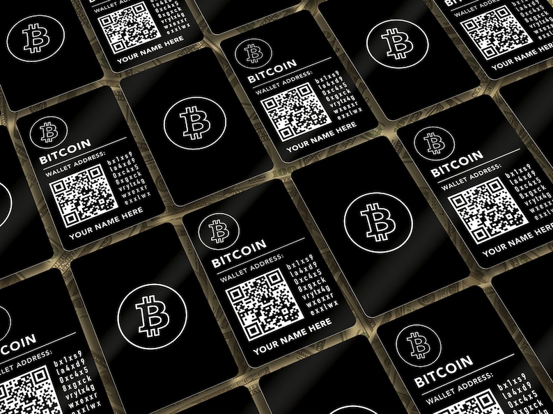 BITCOIN Wallet Card Personalised Name, Address QR A top quality, thick aluminium laser engraved card. Accept crypto payments easily. image 3