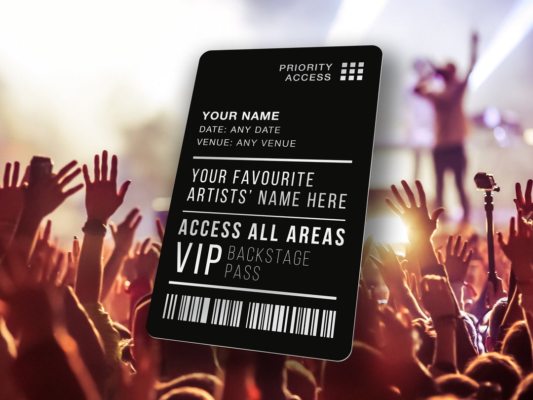 Personalized VIP Backstage Pass: Aluminum Fan Gift - Etsy