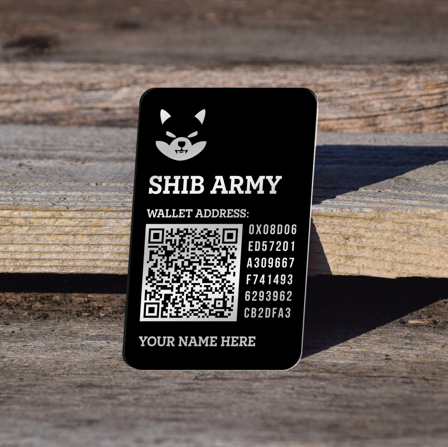 Personalized SHIBA INU Crypto Wallet Card: Laser Engraved Aluminum - Etsy
