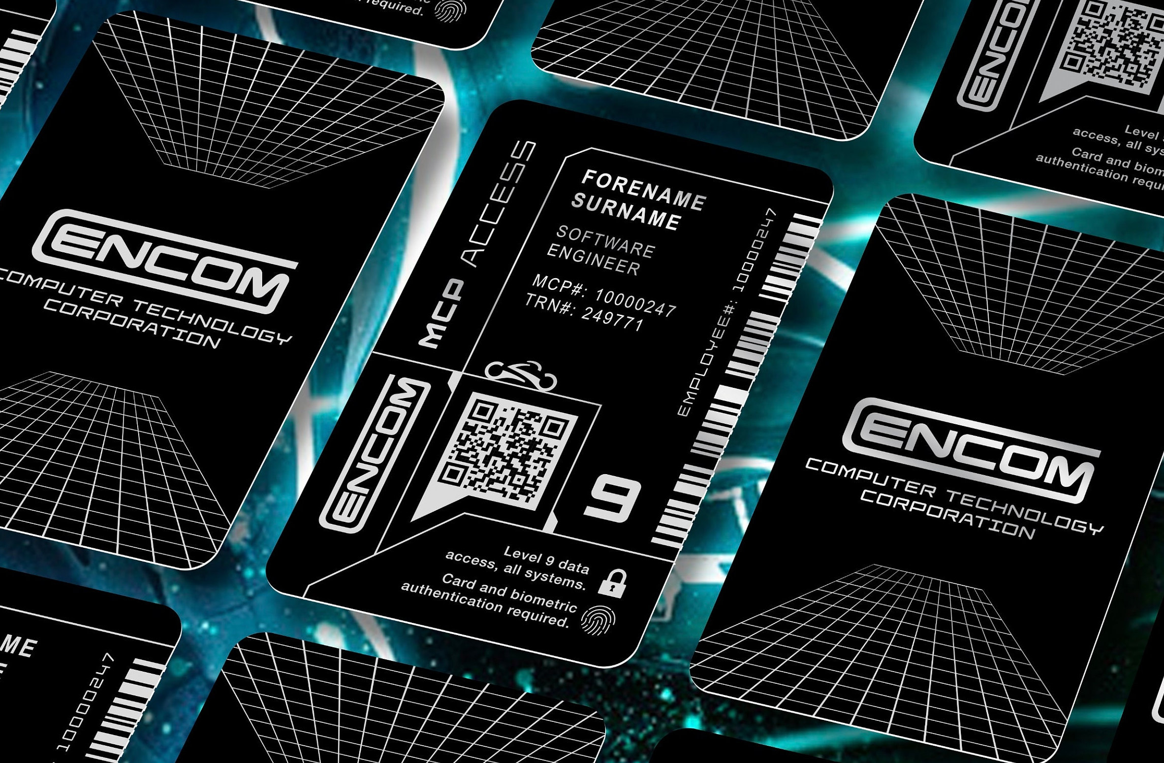 TRON ENCOM ID Personalized Metal Card: Anodized Aluminum Access