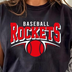 Rockets Baseball SVG PNG DXF, Rockets Baseball svg, Rockets Mascot svg, Rockets Mom svg, Rockets Cheer svg, Rockets Shirt Svg