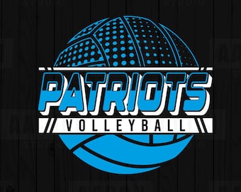 Conception de volley-ball des patriotes, mascotte SVG, PNG, DXF (fichiers numériques)