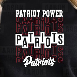 Patriots Mascot SVG PNG, Patriots Cheer Mom Svg, Mascot Shirt Design Svg, Patriots Cheer svg, Patriots School Sprit svg Digital Download