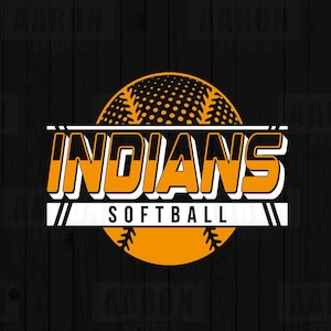 Indians Softball SVG PNG DXF, Indians svg, Softball svg, Indians Mascot svg, Indians Mom svg, Indians Cheer svg,  Instant Download