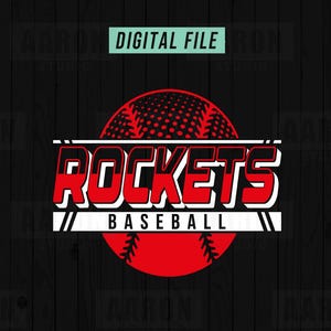 Rockets Baseball SVG PNG DXF, Rockets Baseball svg, Rockets Mascot svg, Rockets Mom svg, Rockets Cheer svg, Rockets Shirt Svg