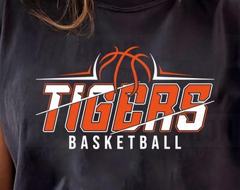 Mascota de baloncesto de los Tigres SVG, PNG, DXF, Cricut