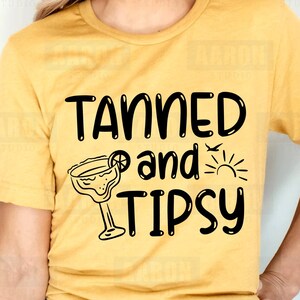 Tanned And Tipsy Svg, Summer Svg, Waves Svg, Palm Svg, Cut Files, Commercial Use, Summer Vibes Svg, Silhouette, Cricut Cut File