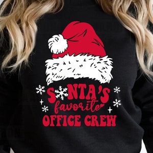 Santa's Favorite Office Crew SVG, grappige kerst Svg, kerstshirt svg, kerstman svg, vakantie clipart, Tumbler gesneden bestand, Cricut png
