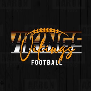 Vikings Fotboll SVG PNG Retro Sportlogotyp Maskot Cricut Silhuett Matchdagsdesign