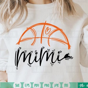Basketball Mimi svg, Mimi svg, Basketball-Shirt Png, Basketball-Svg, digitale Cricut-Schnitt-Dateien, Silhouette, Sofortiger Download zwar, Dxf, Png