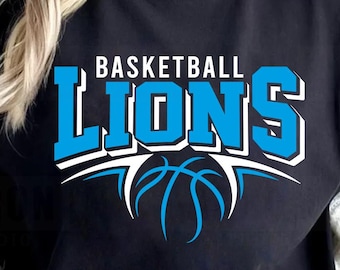 Lions Basketball SVG, Mascot, Cheer, Mom Shirt (Digital Files)