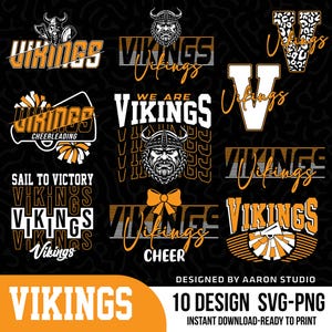 Vikings SVG PNG Bundle – Mascot Shirt Designs Digital Download