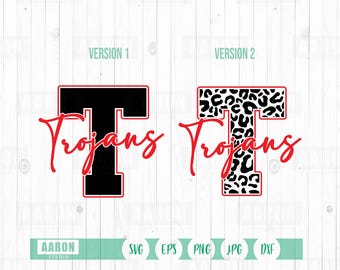 Trojans Mascot SVG PNG, Cheer Design (Digital Download)