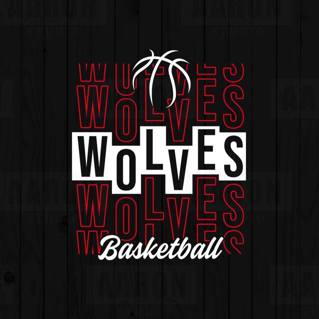 Wolves Basketball Stacked Design SVG PNG DXF, Mascot, Cheer (digital ...