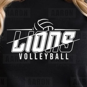 Lions Volleyball SVG PNG DXF, Lions Volleyball svg, Lions Mascot svg, Lions  Mom svg, Lions Cheer svg, Lions Shirt, Cricut