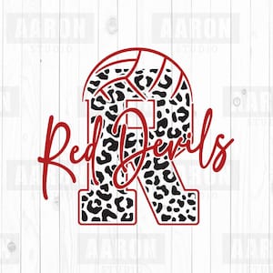 Red Devils Voleibol SVG PNG DXF, Voleibol Leopardo svg, Red Devils Mascot svg, Red Devils Mom svg, Red Devils Cheer svg, Cricut