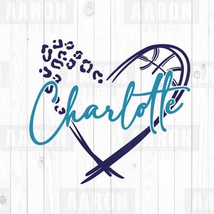 Charlotte Basketball SVG PNG DXF, Charlotte Leopard Basketball SVG, Charlotte Mascot SVG, Charlotte Mom SVG, Charlotte Cheer SVG Cricut