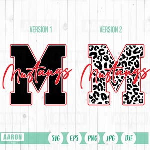 Mustangs M mascotte SVG PNG, Mustangs Cheer Mom Svg, mascotte chemise Design Svg, Mustangs Cheer svg, Mustangs School Sprit svg en téléchargement numérique