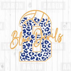 Blue Devils Voleibol SVG PNG DXF, Voleibol de leopardo svg, Blue Devils Mascot svg, Blue Devils Mom svg, Blue Devils Cheer svg, Cricut