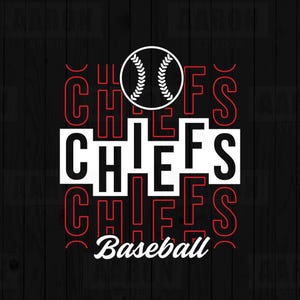 Chiefs Stacked Baseball SVG PNG DXF, Chiefs svg, Baseball svg, Chiefs Mascot svg, Chiefs Mom svg, Chiefs Cheer svg,
