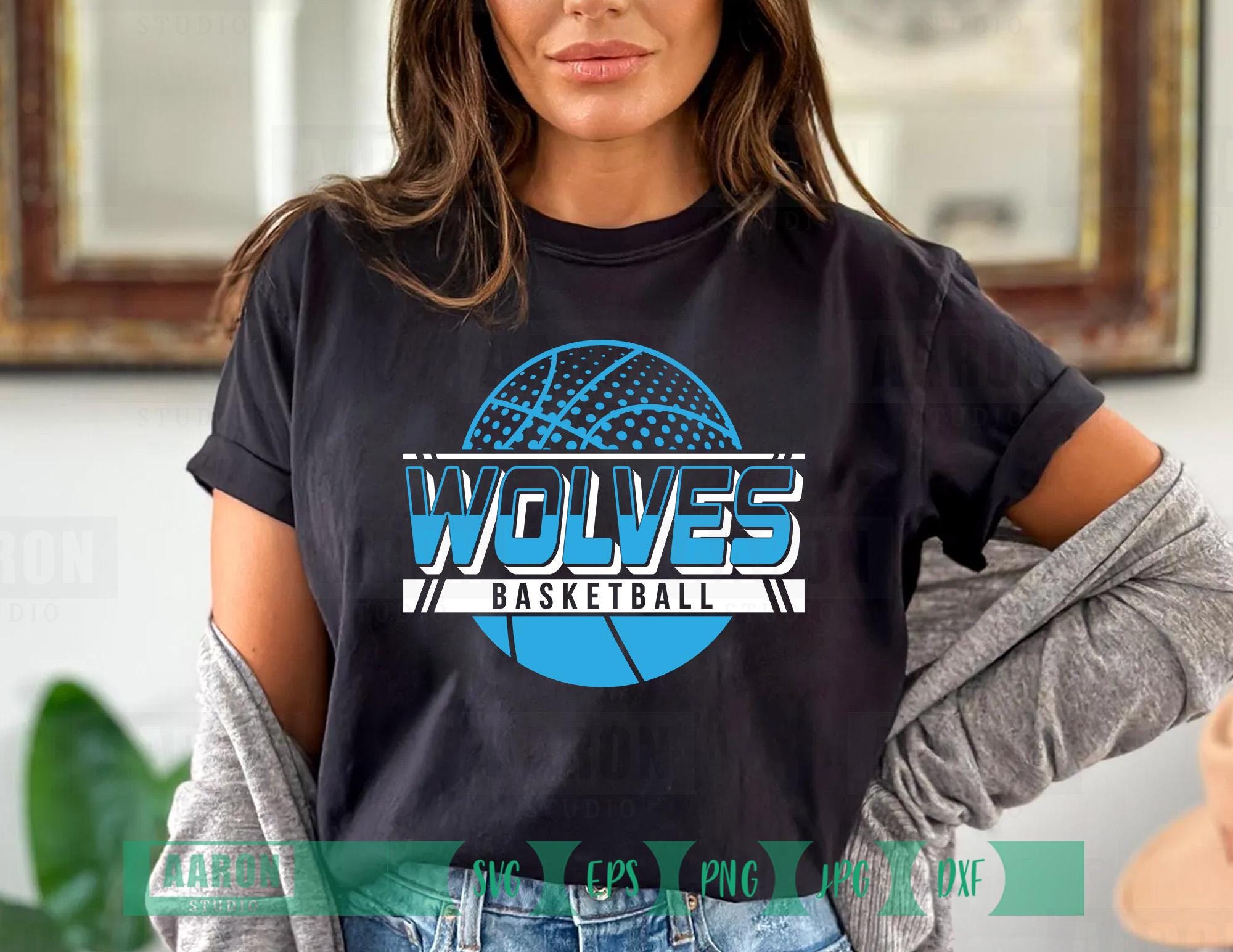 Wolves Basketball SVG PNG Bundle – Team Shirt Designs Digital Download ...