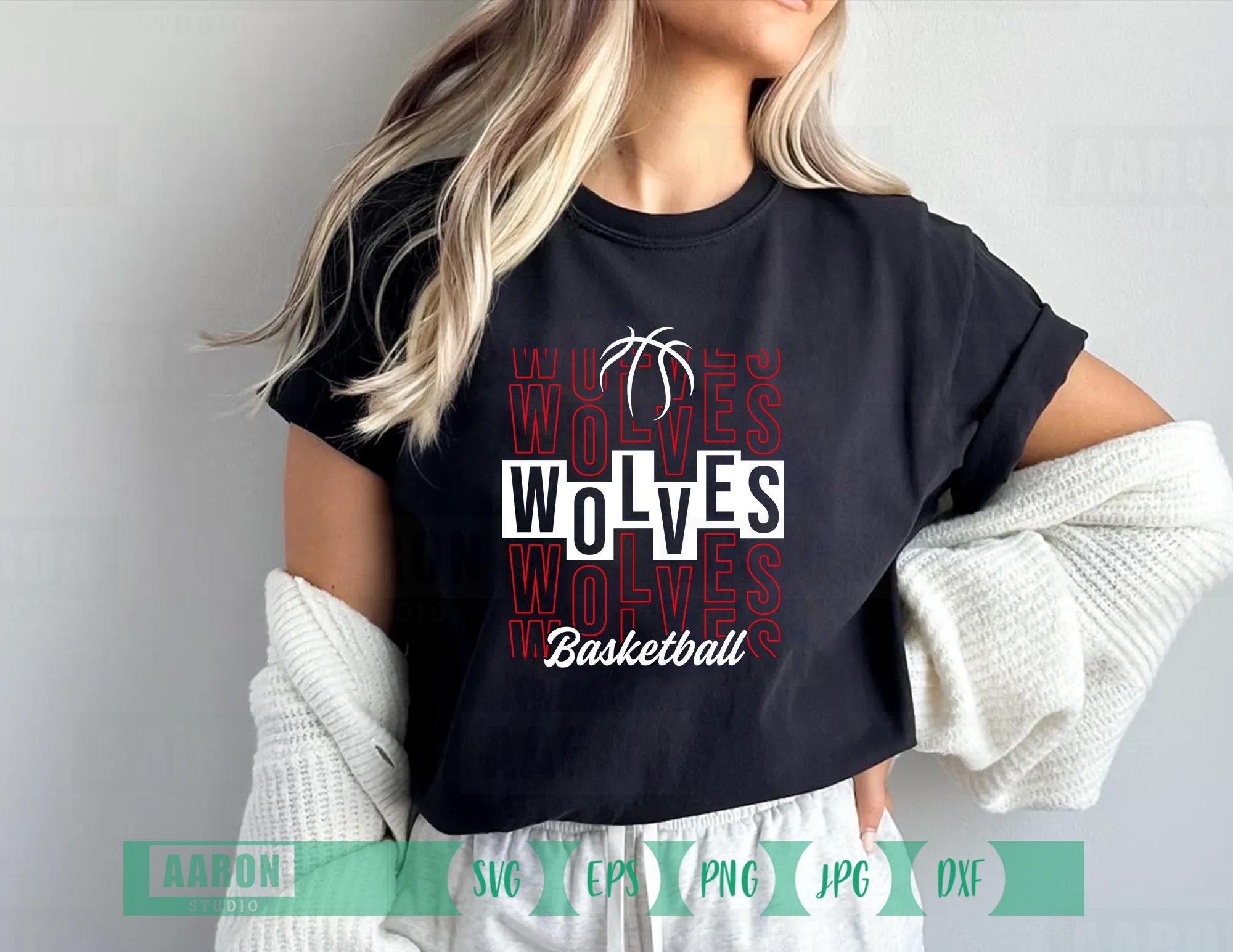 Wolves Basketball SVG PNG Bundle – Team Shirt Designs Digital Download ...