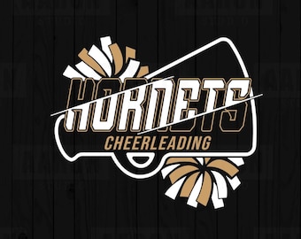 Hornets Cheer Mascot SVG PNG, School Spirit Design (Easy Cutting File)