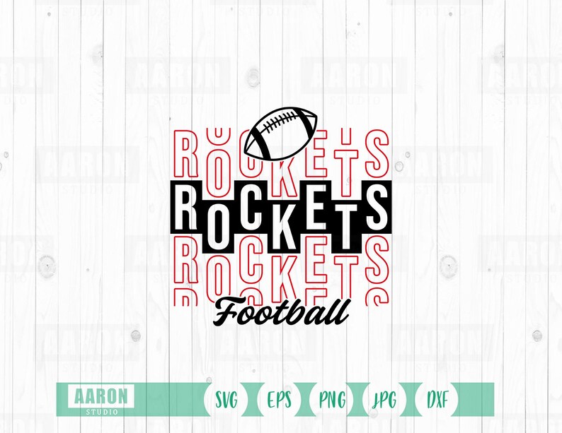 Rockets Football Stacked Design SVG PNG DXF (digital Files) - Etsy