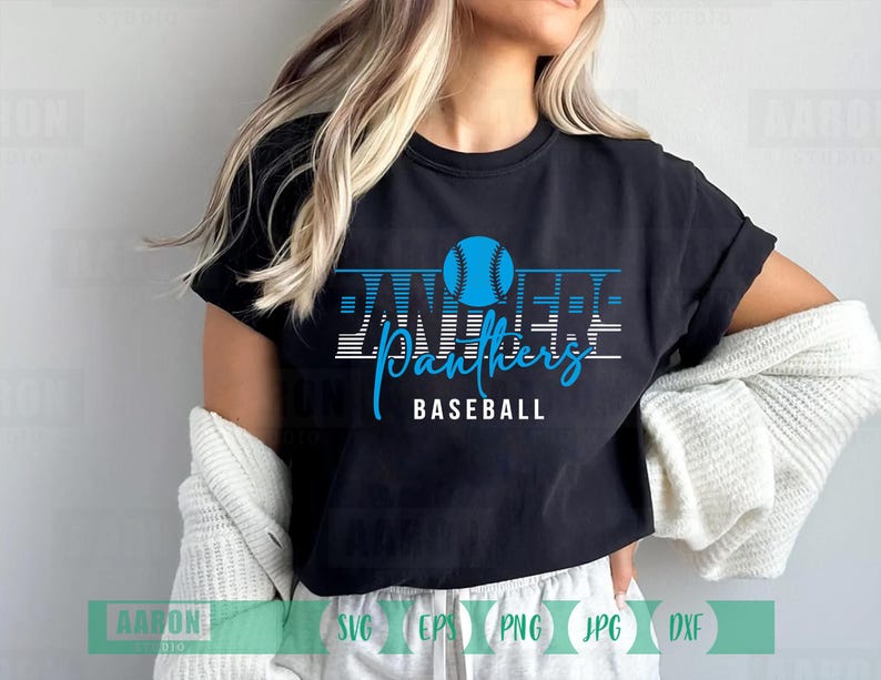 Panthers Baseball SVG PNG Retro Style Sports Logo Cricut Cut File - Etsy