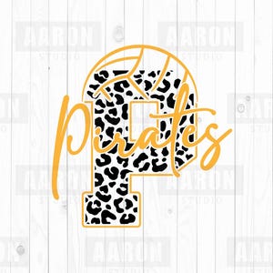 Pirates Volleyball SVG PNG DXF, Pirates Leoapard svg, Pirates Mascot svg, Pirates Mom svg, Pirates Cheer svg, Pirates Shirt, Cricut