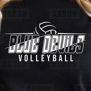 Blue Devils volleybal SVG PNG DXF, volleybal svg, Blue Devils mascotte svg, Blue Devils moeder svg, Blue Devils Cheer svg, Cricut