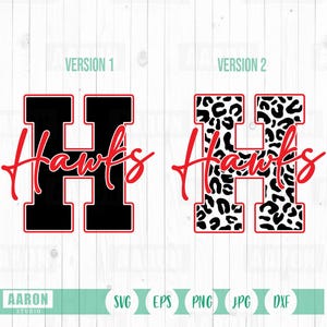 Hawks H Mascot SVG PNG, Hawks Cheer Mom Svg, Mascot Shirt Design Svg, Hawks Cheer svg, Hawks School Sprit svg Digital Download
