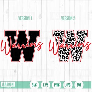 Warriors W Mascot SVG PNG, Warriors  Cheer Mom Svg, Mascot Shirt Design Svg, Warriors Cheer svg, Warriors School Sprit svg Digital Download