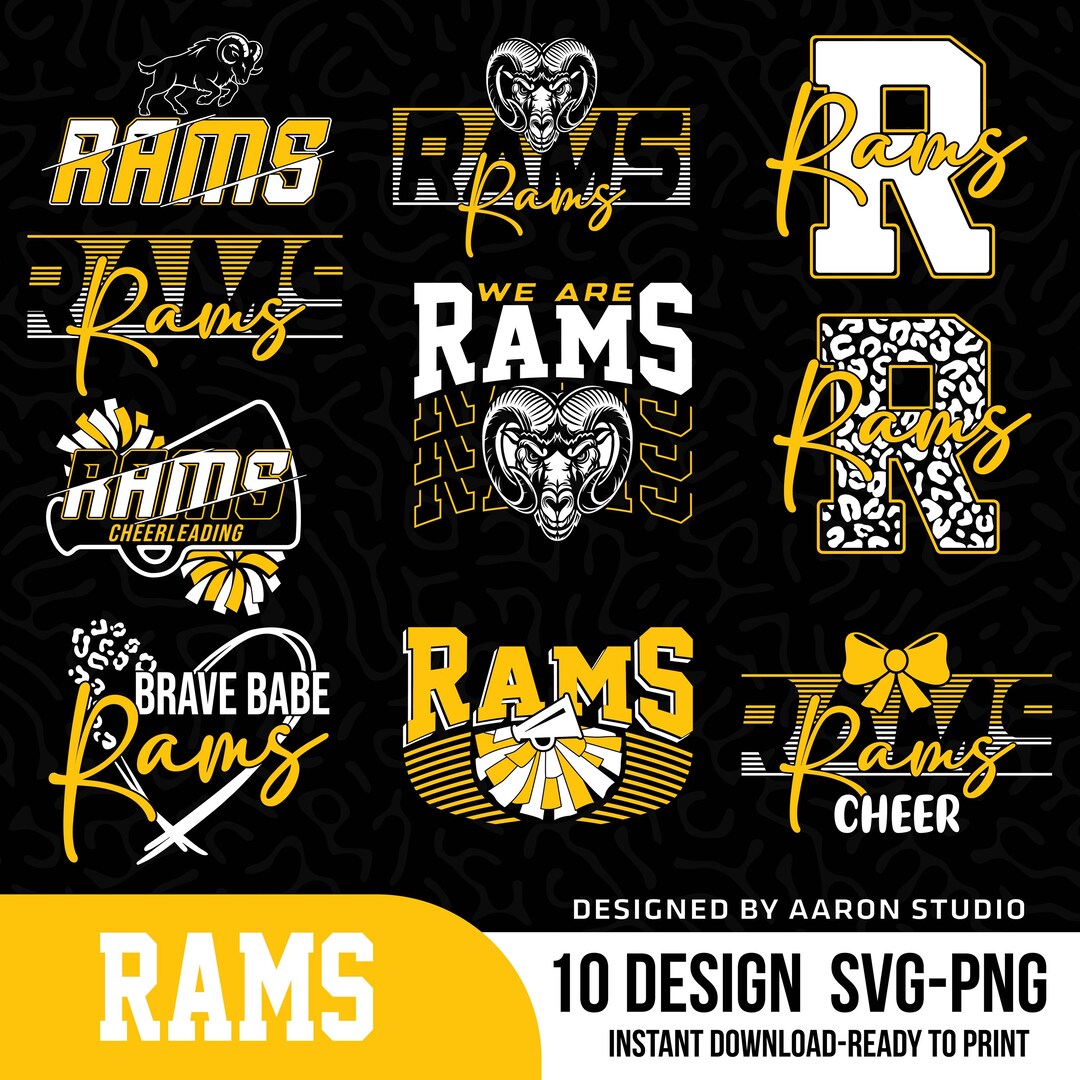 Rams School Mascot SVG PNG Bundle Set, Shirt Designs (digital Download ...