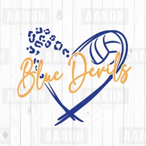 Blue Devils Voleibol SVG PNG DXF, Voleibol svg, Blue Devils Mascot svg, Blue Devils Mom svg, Blue Devils Cheer svg, Cricut