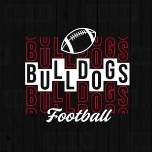 Bulldogs Stacked Football SVG PNG DXF, Bulldogs Football svg, Bulldogs Mascot svg, Bulldogs Mom svg, Bulldogs Cheer svg, Bulldogs Shirt svg