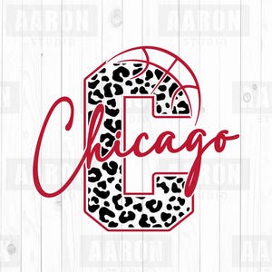 Chicago Basketball SVG PNG DXF, Chicago Leopard Basketball SVG, Chicago Mascotte SVG, Chicago Mom SVG, Chicago Cheer SVG, Cricut