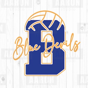 Blue Devils volleybal SVG PNG DXF, volleybal svg, Blue Devils mascotte svg, Blue Devils moeder svg, Blue Devils Cheer svg, Cricut