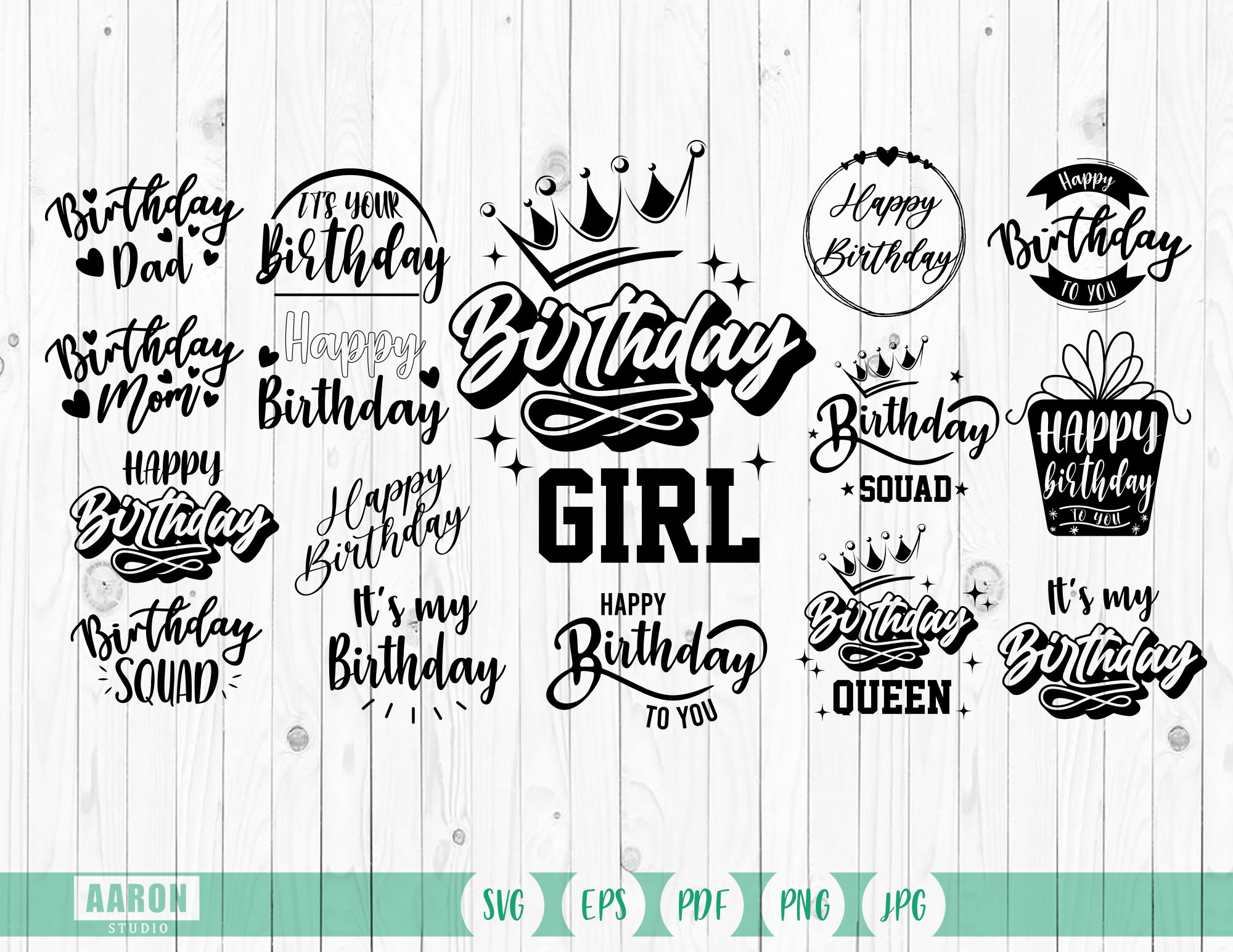 Happy Birthday SVG Dateien Happy Birthday SVG Bundle Happy Etsy