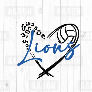 Lions Volleyball SVG PNG DXF, Lions Volleyball svg, Lions Mascot svg, Lions  Mom svg, Lions Cheer svg, Lions Shirt, Cricut