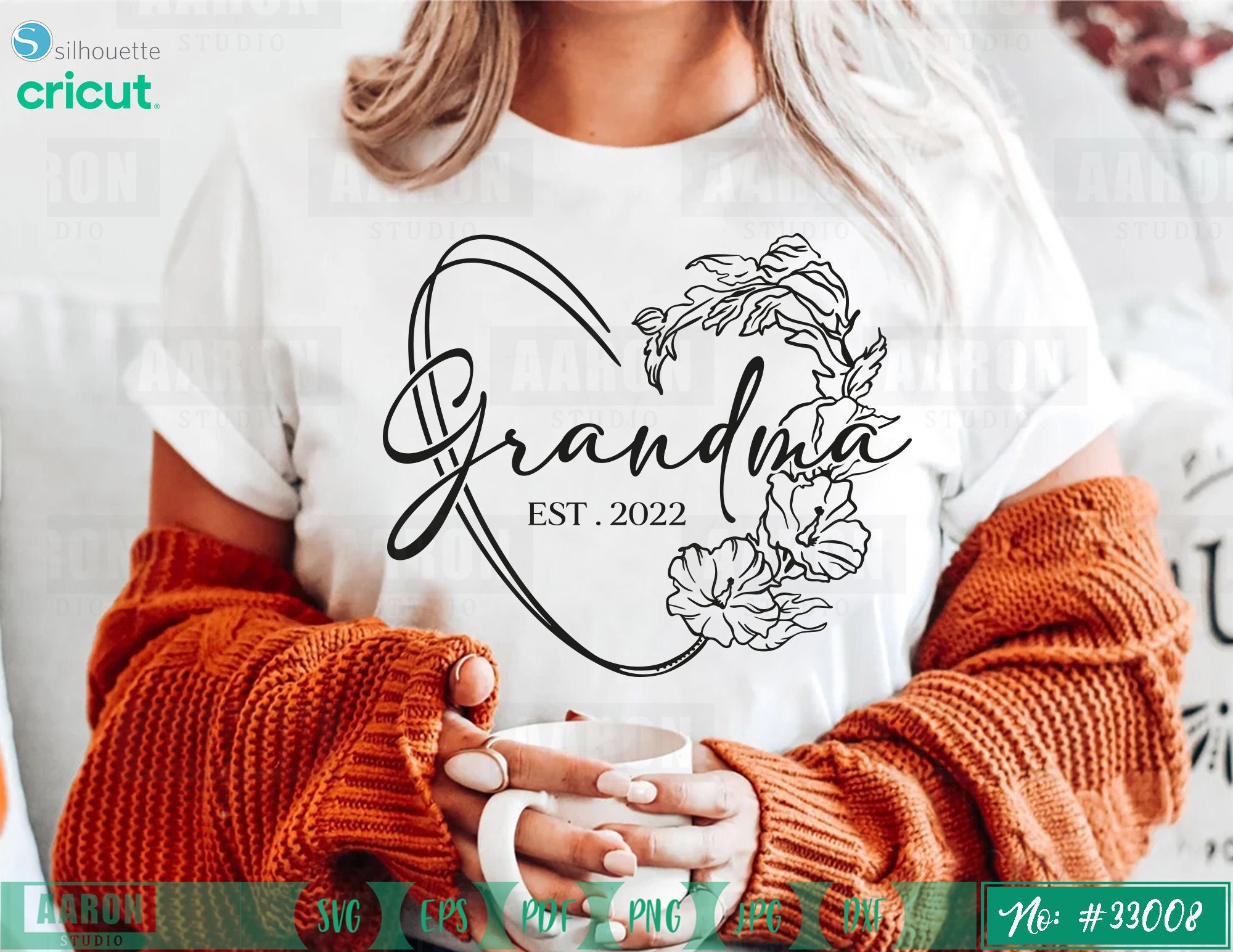 Abuela Svg, Abuela Corazón Flores Dxf, Png, Eps, Pdf, Amor Abuela svg, Camiseta Vida Familiar Png, Abuela Corazón Svg, Archivos Digitales De Corte Cricut