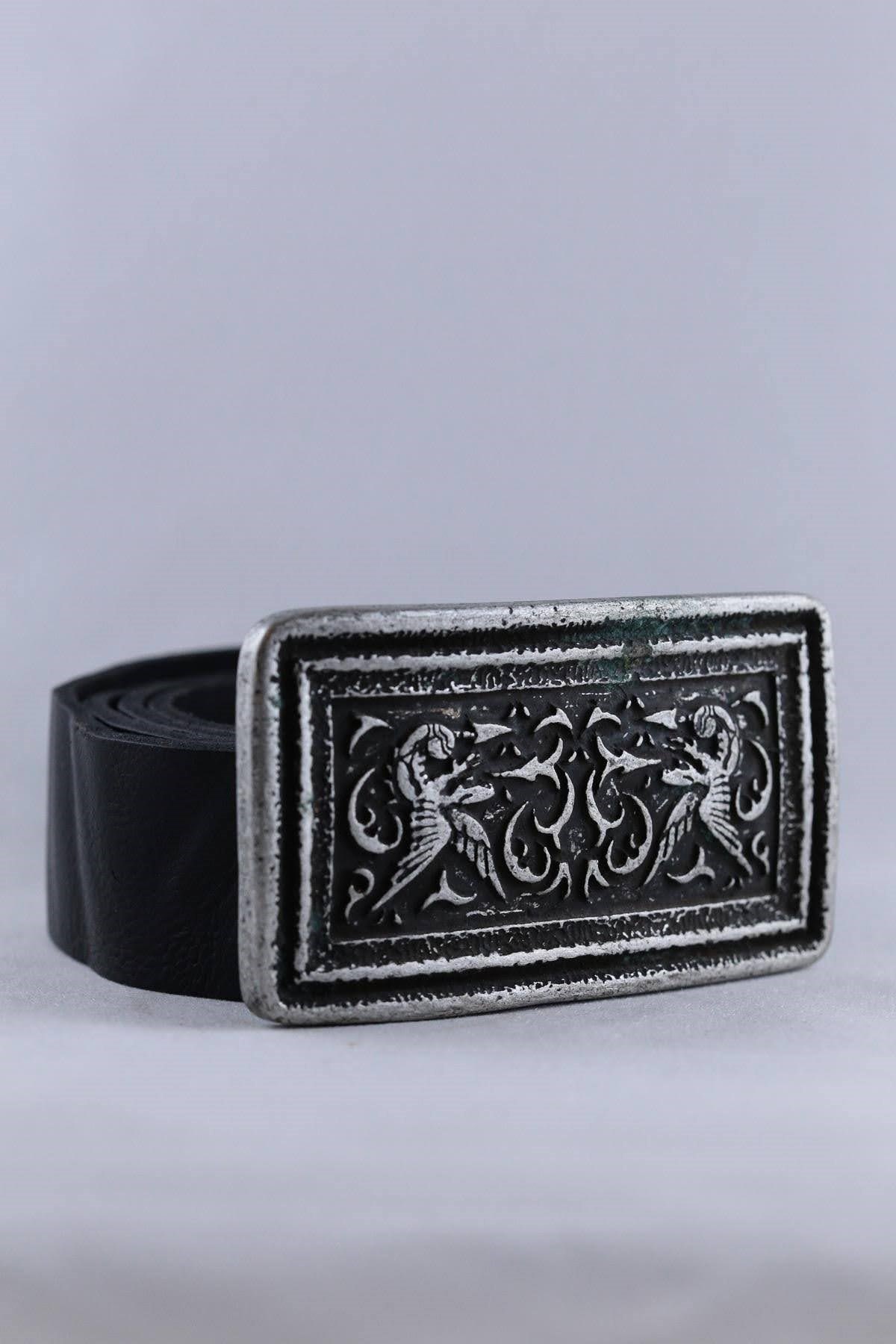 Handmade Buckle Rustic Tumbled Cast Iron Belt Buckle and