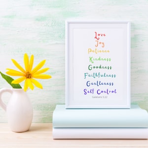 Fruit of the Spirit Wall Art, Galatians, Christian Gift, Bible Verse Wall Decor