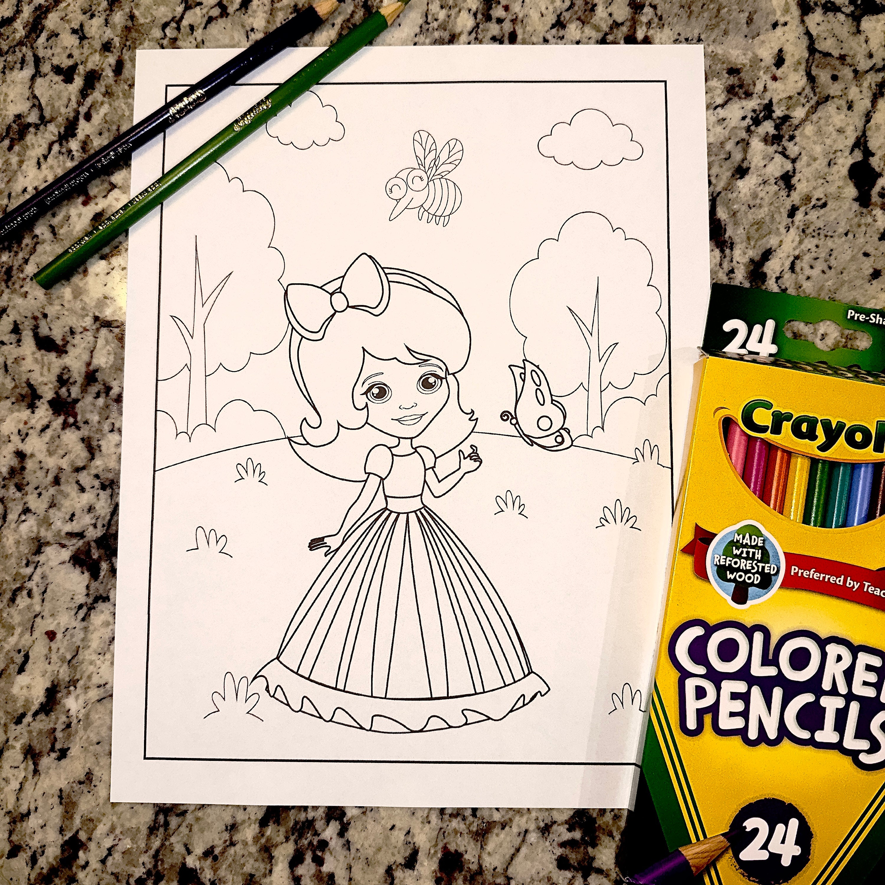 Princess Coloring Page Printable PDF File Coloring Page for - Etsy